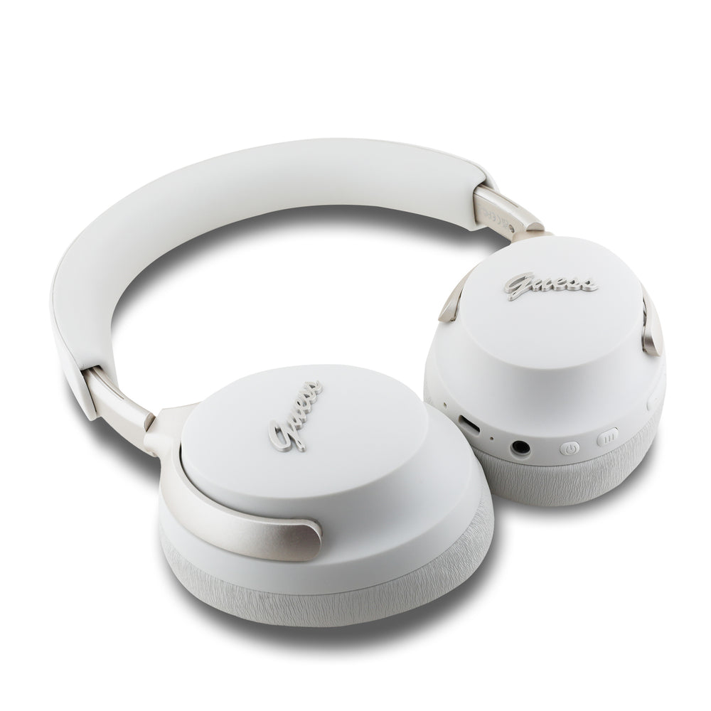 Guess Bluetooth Headphones - Metal Script - Beige-Headphones-Ilumina Benelux
