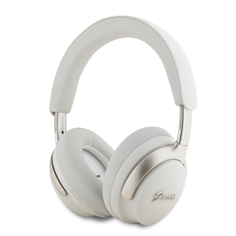 Guess Bluetooth Headphones - Metal Script - Beige-Headphones-Ilumina Benelux