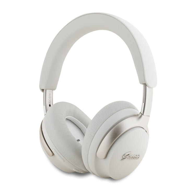 Guess Bluetooth Headphones - Metal Script - Beige-Headphones-Ilumina Benelux