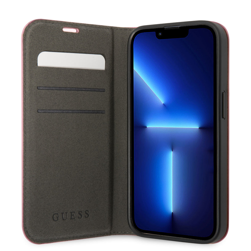 Guess Croco PU Leer Booktype Hoesje met 3 Card Slots voor Apple iPhone 14 & 13-Hoesjes-Ilumina Benelux