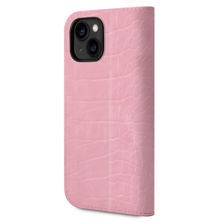 Guess Croco PU Leer Booktype Hoesje voor Apple iPhone 14 & 15 Plus - 3 Card Slots-Hoesjes-Ilumina Benelux