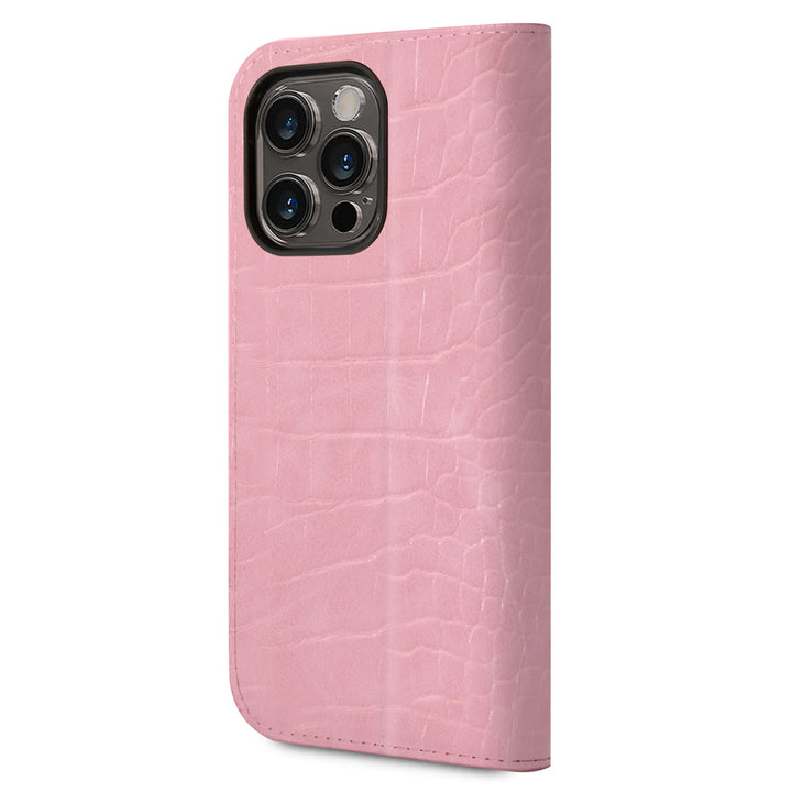 Guess Croco PU Leer Booktype Hoesje voor Apple iPhone 14 Pro Max - 3 Card Slots-Hoesjes-Ilumina Benelux