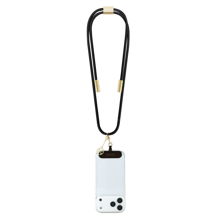 Guess Crossbody Cord with Charging Cable and Tether Patch - USB-C to USB-C - 4G Charm - Zwart-Telefoonkoord-Ilumina Benelux