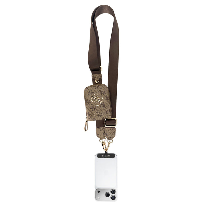 Guess Crossbody Strap With Purse - 4G Big Metal Logo - Bruin-Telefoonkoord-Ilumina Benelux
