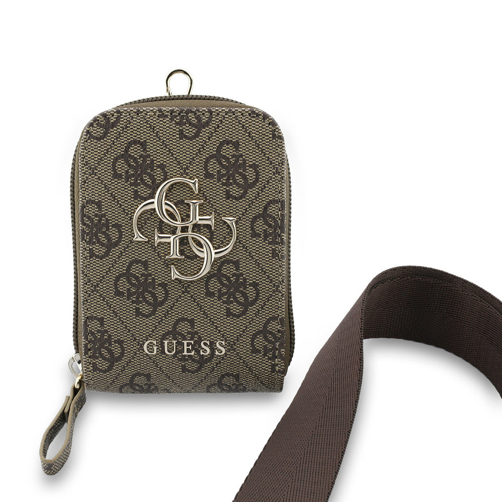 Guess Crossbody Strap With Purse - 4G Big Metal Logo - Bruin-Telefoonkoord-Ilumina Benelux