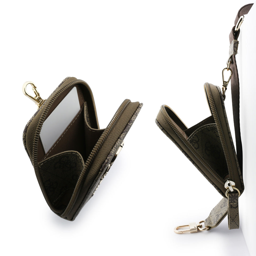 Guess Crossbody Strap With Purse - 4G Big Metal Logo - Bruin-Telefoonkoord-Ilumina Benelux
