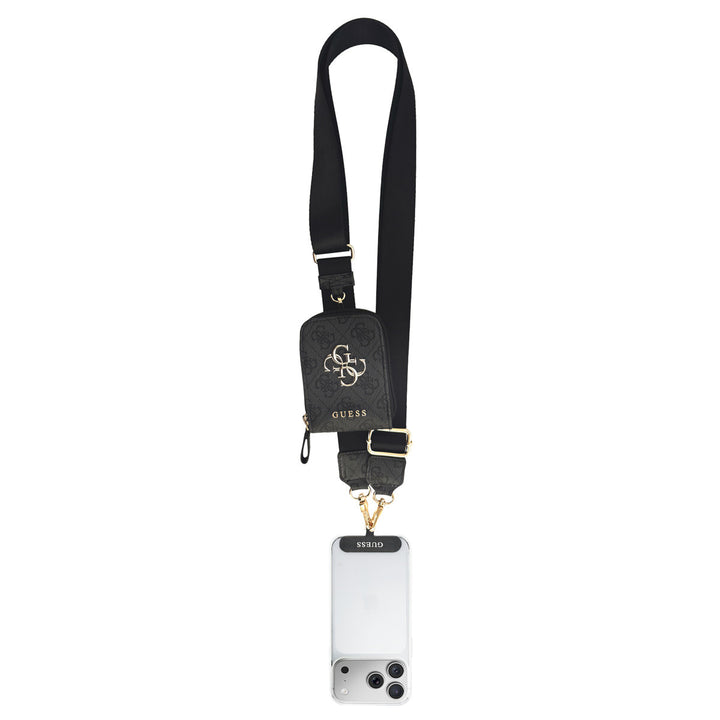 Guess Crossbody Strap With Purse - 4G Big Metal Logo - Zwart-Telefoonkoord-Ilumina Benelux