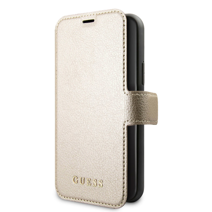 Guess Goud hoesje iPhone 11 Pro Max - Book Case - Iridescent - Original - GUFLBKSN65IGLGO-Hoesjes-Ilumina Benelux
