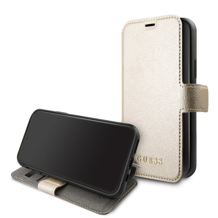 Guess Goud hoesje iPhone 11 Pro Max - Book Case - Iridescent - Original - GUFLBKSN65IGLGO-Hoesjes-Ilumina Benelux