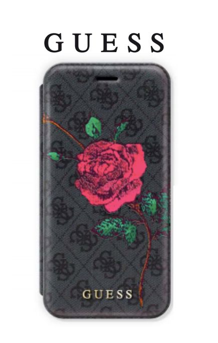 Guess Grijs hoesje iPhone X-Xs - Book Case - Modieus - Met pashouder-Hoesjes-Ilumina Benelux