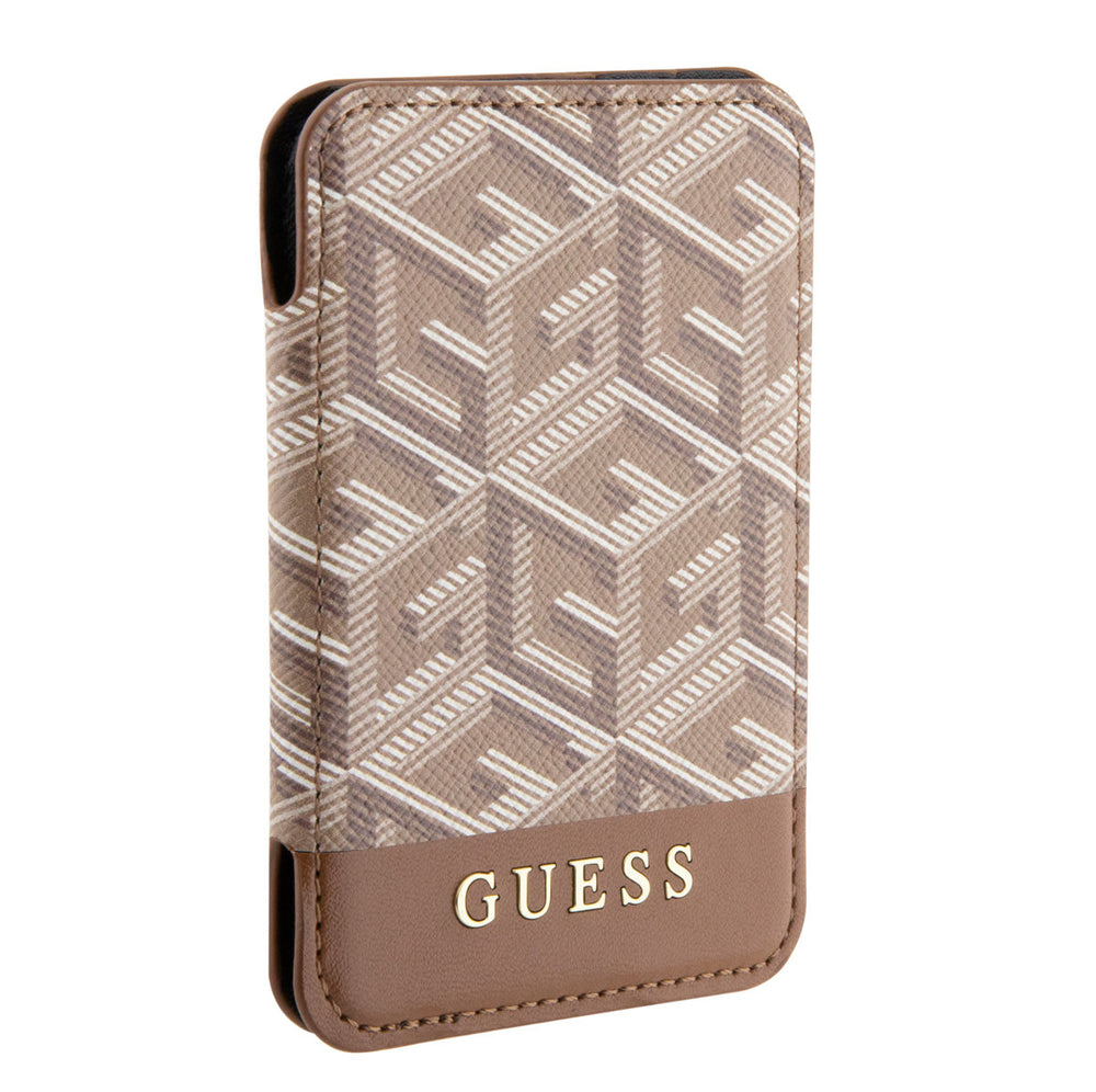 Guess Magnetische Vouwbare Kaarthouder - Magsafe - G-Cube - Bruin-Telefoonkoord-Ilumina Benelux