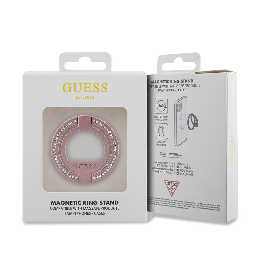 Guess Magsafe Ringstand with Rhinestones - Roze-Telefoonkoord-Ilumina Benelux