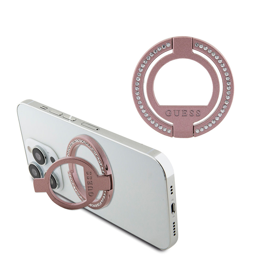 Guess Magsafe Ringstand with Rhinestones - Roze-Telefoonkoord-Ilumina Benelux