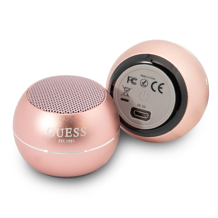 Guess Mini Bluetooth Speaker - 3W vermogen & 4 uur speeltijd - Roze-In-ear koptelefoon-Ilumina Benelux