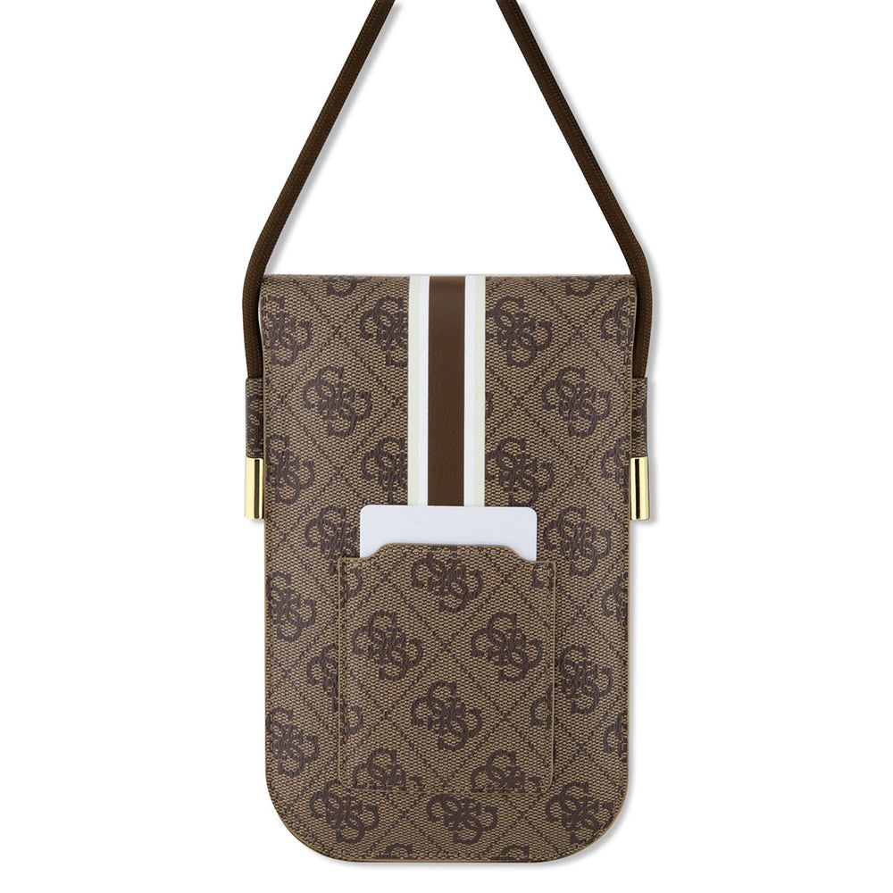 Guess PU Leather Telefoontas - Wallet Bag - 4G Stripes - Bruin-Hoesjes-Ilumina Benelux