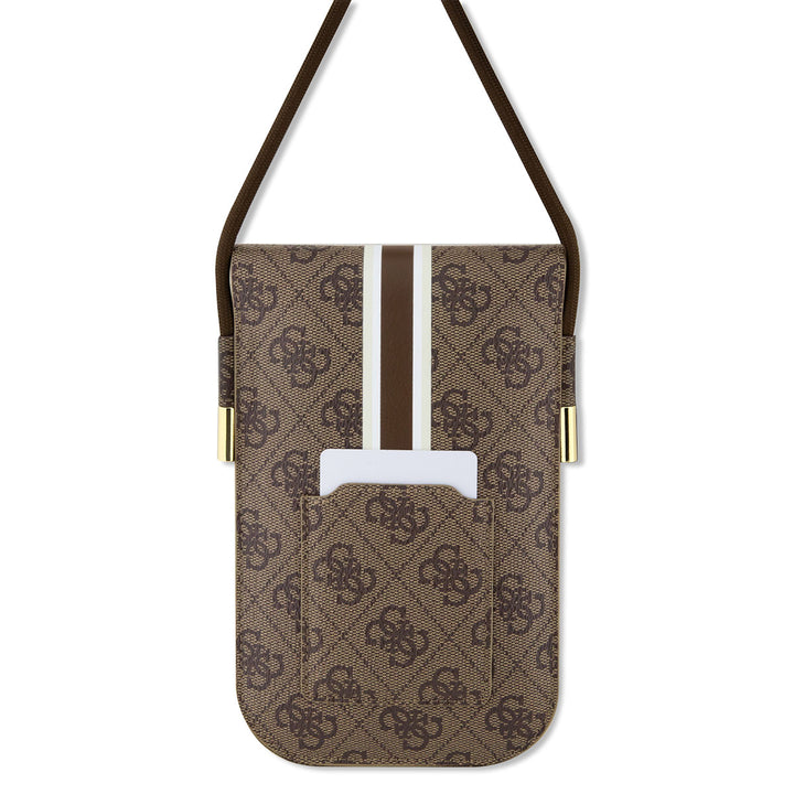 Guess PU Leather Telefoontas - Wallet Bag - 4G Stripes - Bruin-Hoesjes-Ilumina Benelux