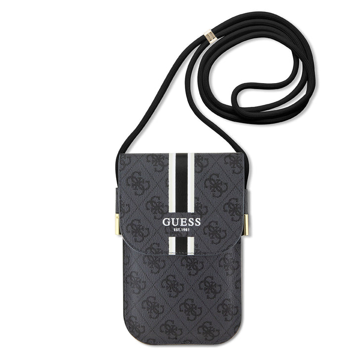 Guess PU Leather Telefoontas - Wallet Bag - 4G Stripes - Zwart-Hoesjes-Ilumina Benelux
