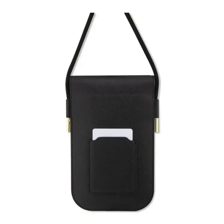 Guess PU Leather Telefoontas - Wallet Bag - Embossed Logo - Zwart-Hoesjes-Ilumina Benelux