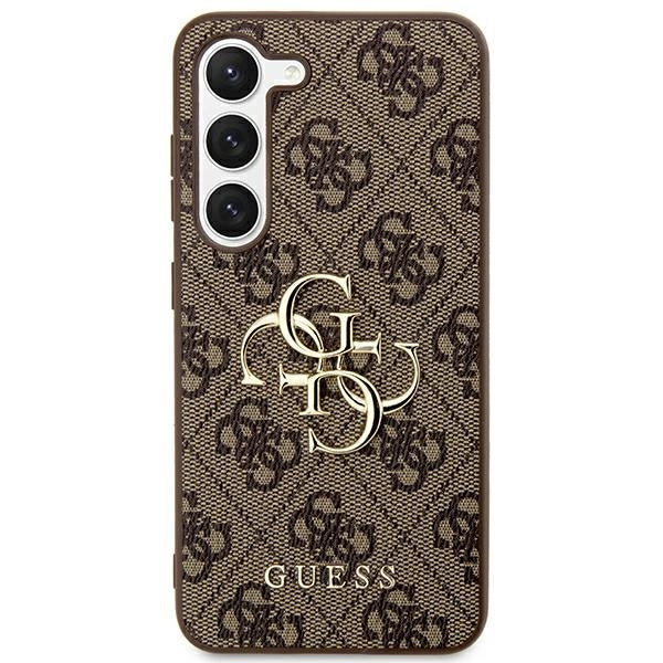Guess Samsung Galaxy S24 Backcover hoesje - 4G Big Metal Logo - Bruin-Hoesjes-Ilumina Benelux