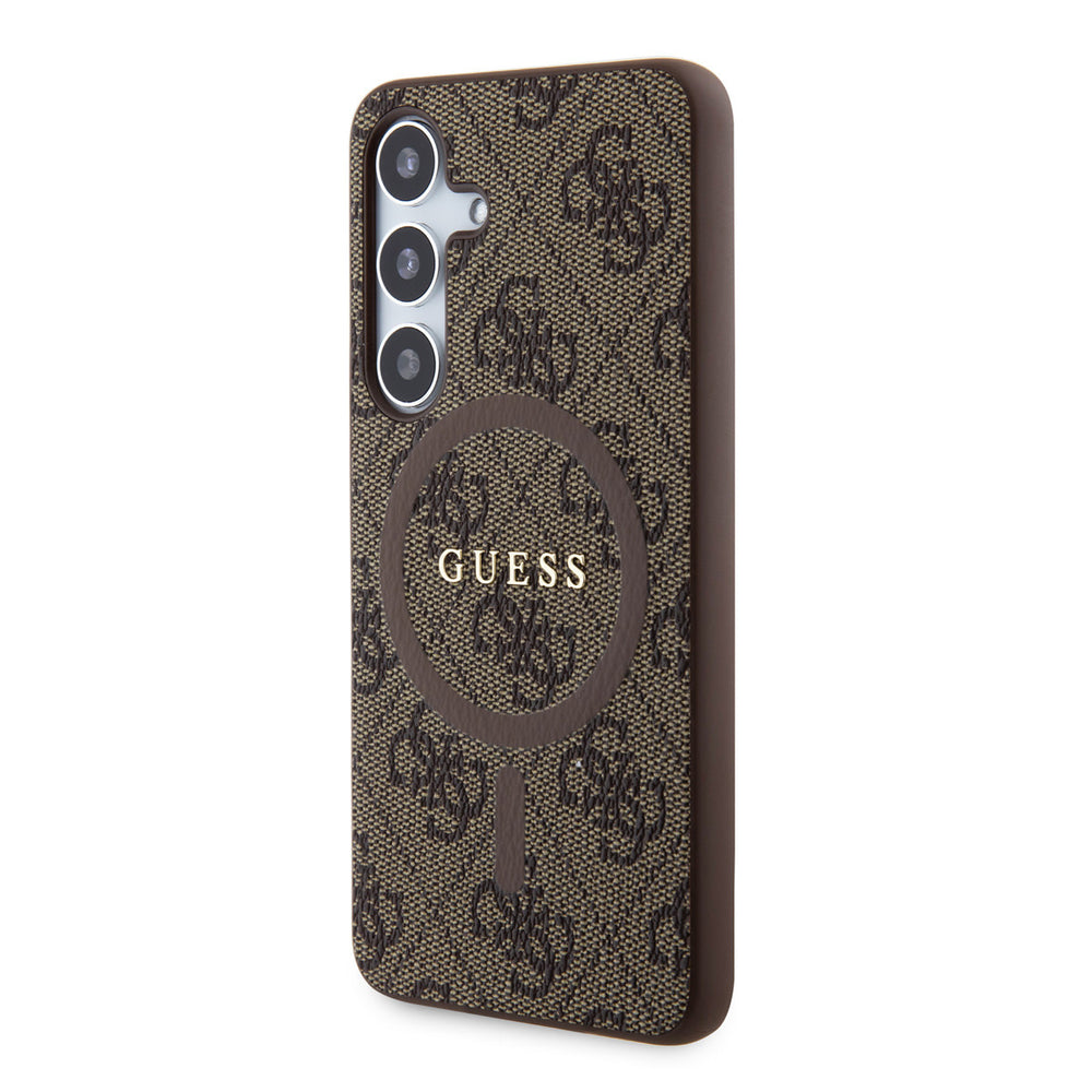 Guess Samsung Galaxy S24 Backcover hoesje - Magsafe - 4G Collection - Bruin-Hoesjes-Ilumina Benelux
