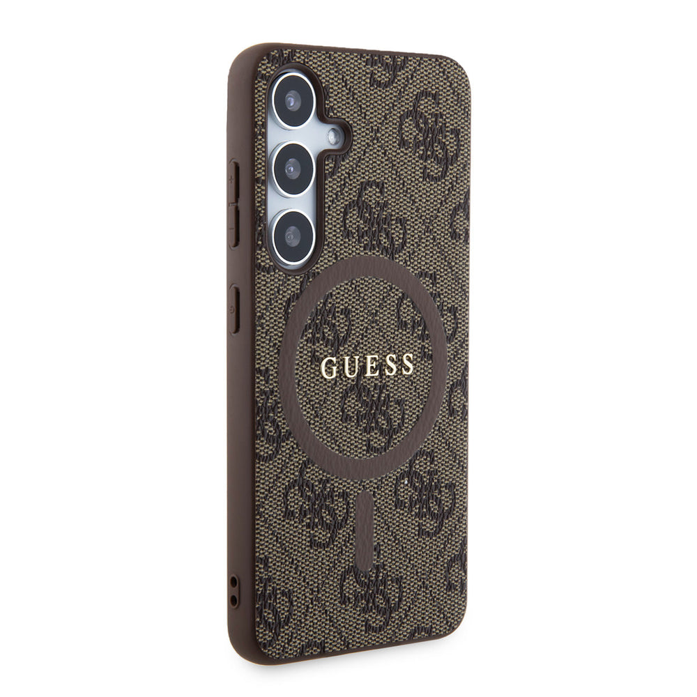 Guess Samsung Galaxy S24 Backcover hoesje - Magsafe - 4G Collection - Bruin-Hoesjes-Ilumina Benelux