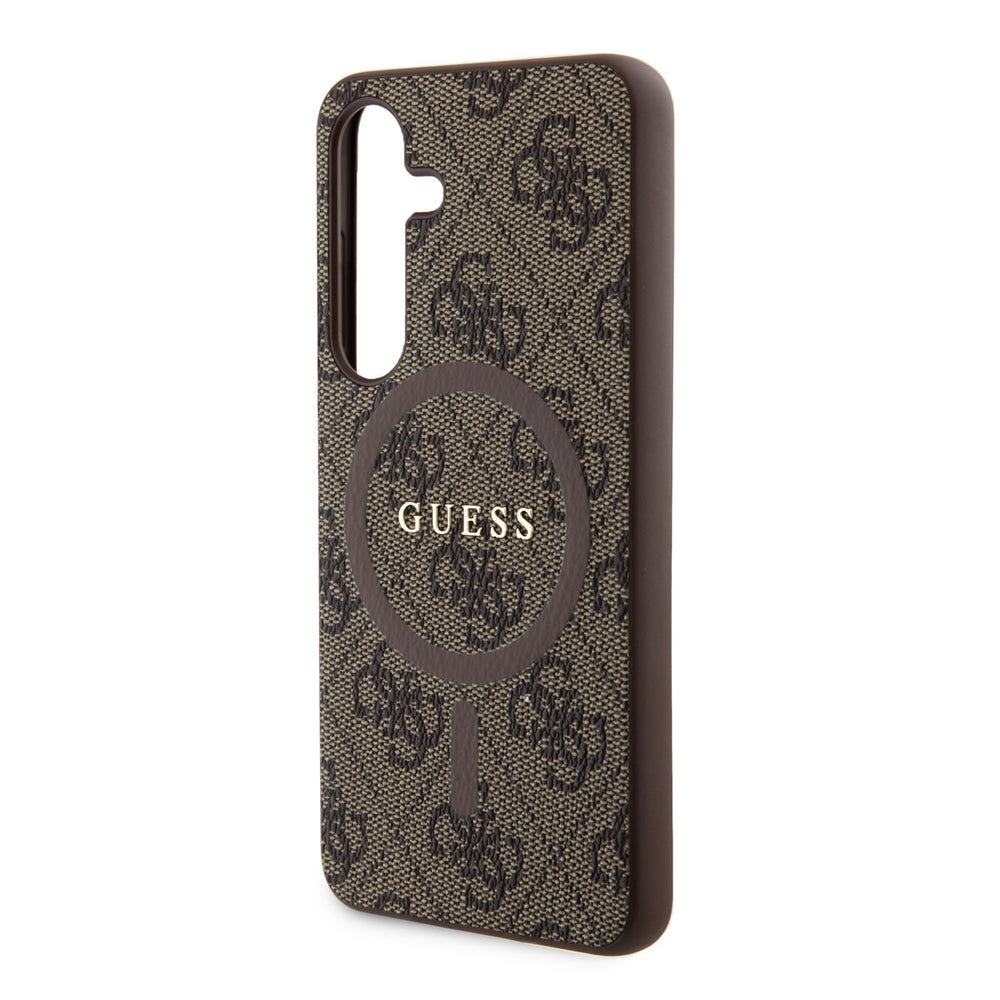 Guess Samsung Galaxy S24 Backcover hoesje - Magsafe - 4G Collection - Bruin-Hoesjes-Ilumina Benelux