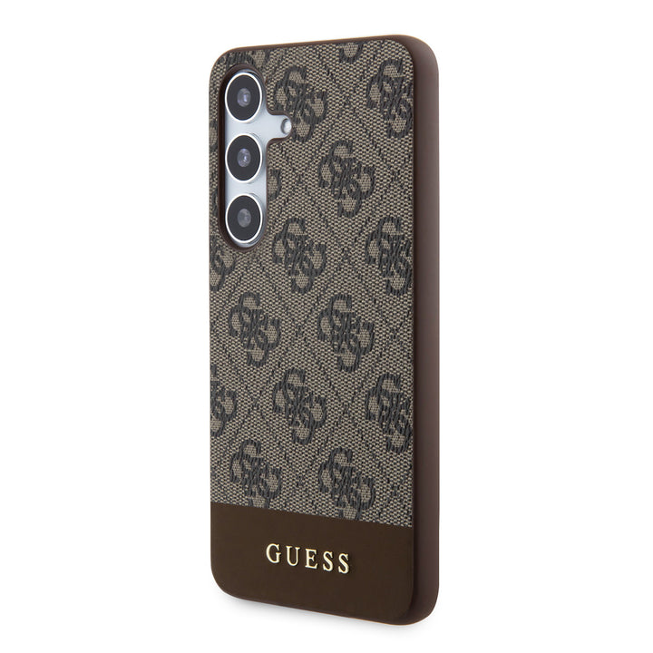 Guess Samsung Galaxy S24 Plus Backcover hoesje - 4G Bottom Stripe - Bruin-Hoesjes-Ilumina Benelux