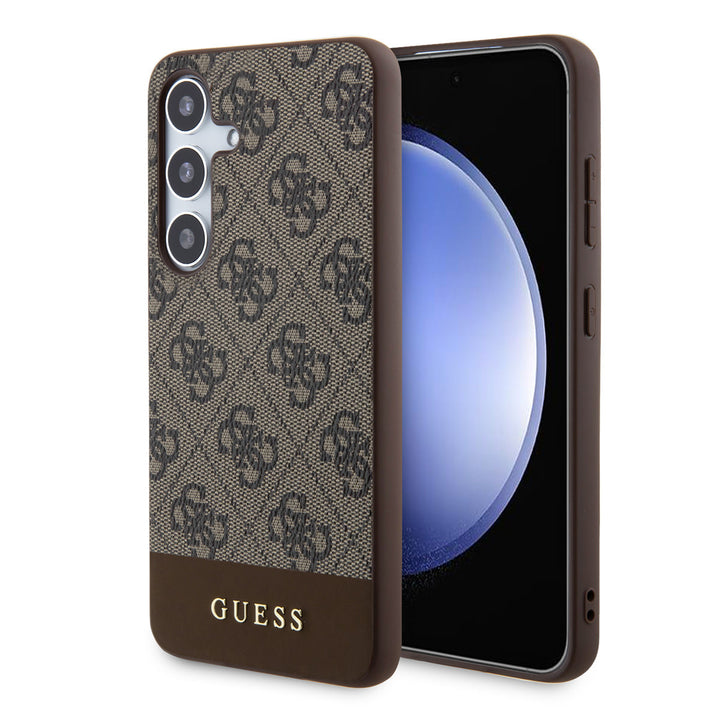 Guess Samsung Galaxy S24 Plus Backcover hoesje - 4G Bottom Stripe - Bruin-Hoesjes-Ilumina Benelux