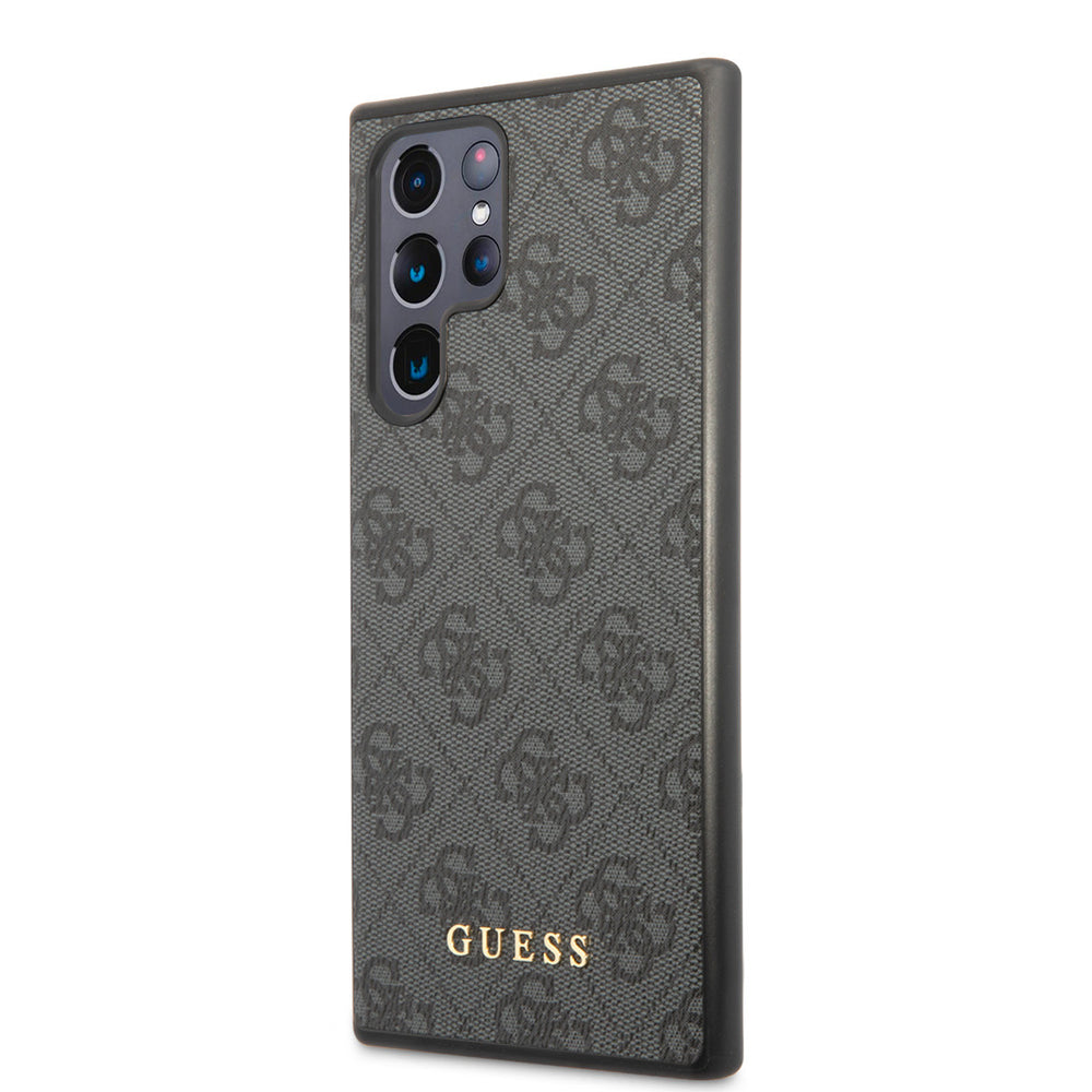 Guess Samsung Galaxy S24 Ultra Backcover hoesje - 4G Metal Gold Logo - Zwart-Hoesjes-Ilumina Benelux