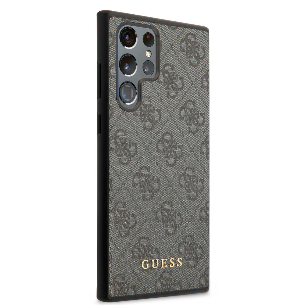 Guess Samsung Galaxy S24 Ultra Backcover hoesje - 4G Metal Gold Logo - Zwart-Hoesjes-Ilumina Benelux