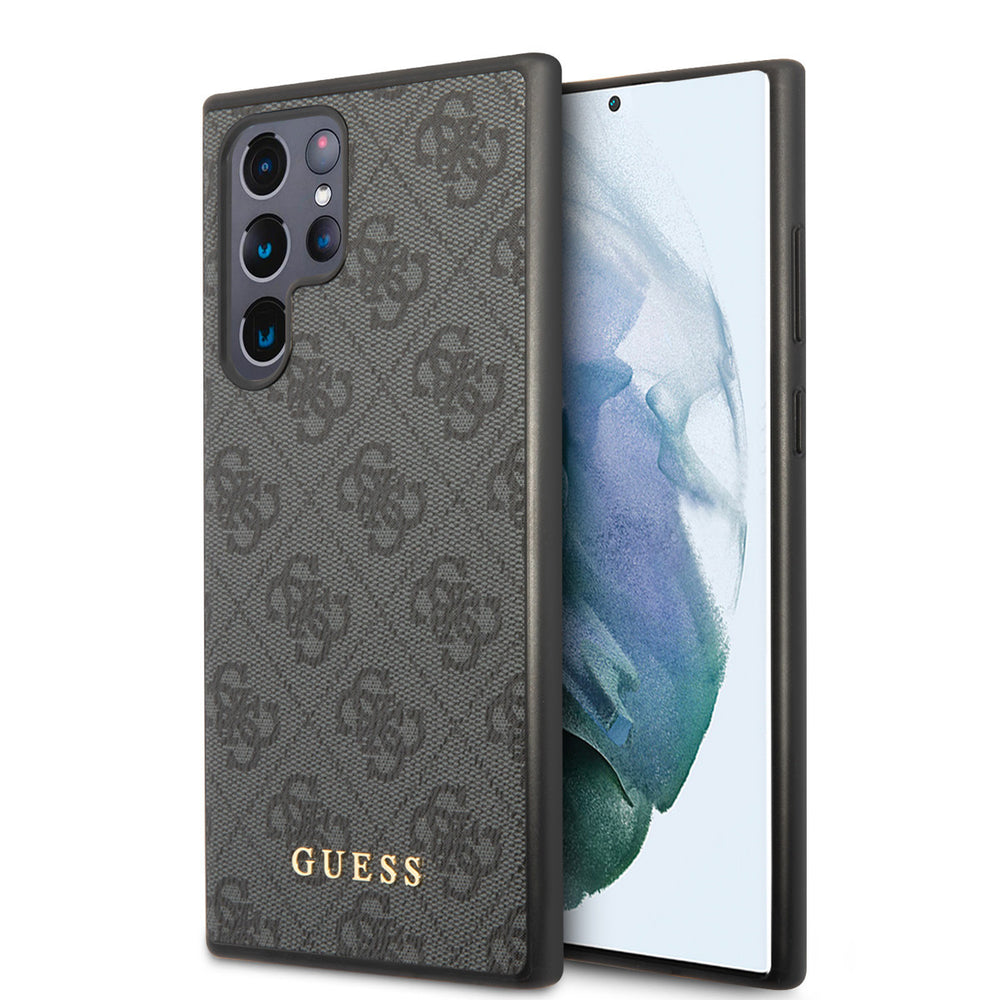 Guess Samsung Galaxy S24 Ultra Backcover hoesje - 4G Metal Gold Logo - Zwart-Hoesjes-Ilumina Benelux