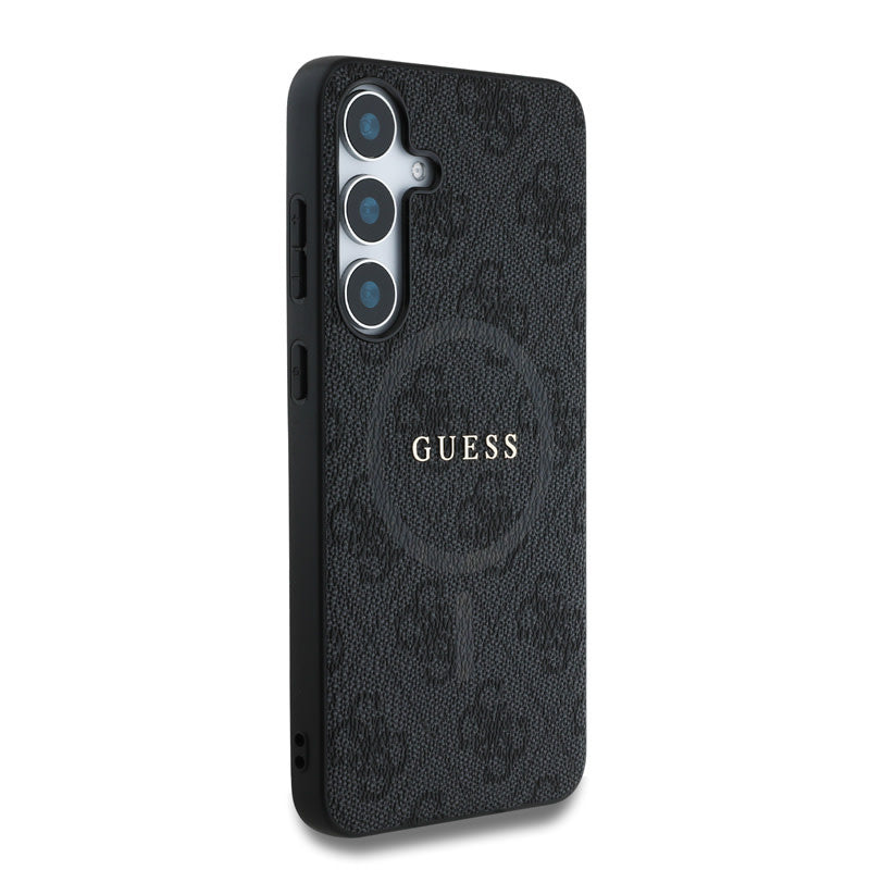 Guess Samsung Galaxy S25 Backcover hoesje - 4G Colored Ring Classic Logo - MagSafe - Zwart-Hoesjes-Ilumina Benelux