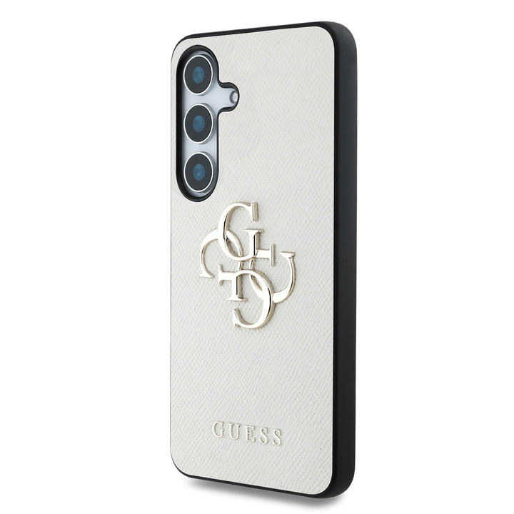 Guess Samsung Galaxy S25 Backcover hoesje - Grained - Big 4G Logo - Beige-Hoesjes-Ilumina Benelux