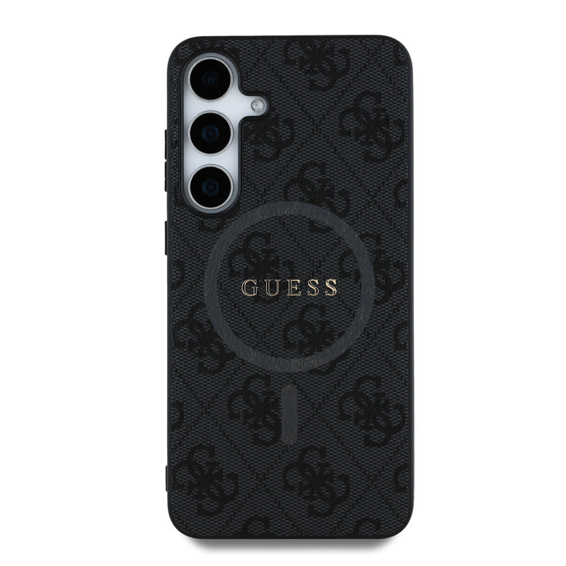 Guess Samsung Galaxy S25 Plus Backcover hoesje - 4G Colored Ring Classic Logo - MagSafe - Zwart-Hoesjes-Ilumina Benelux