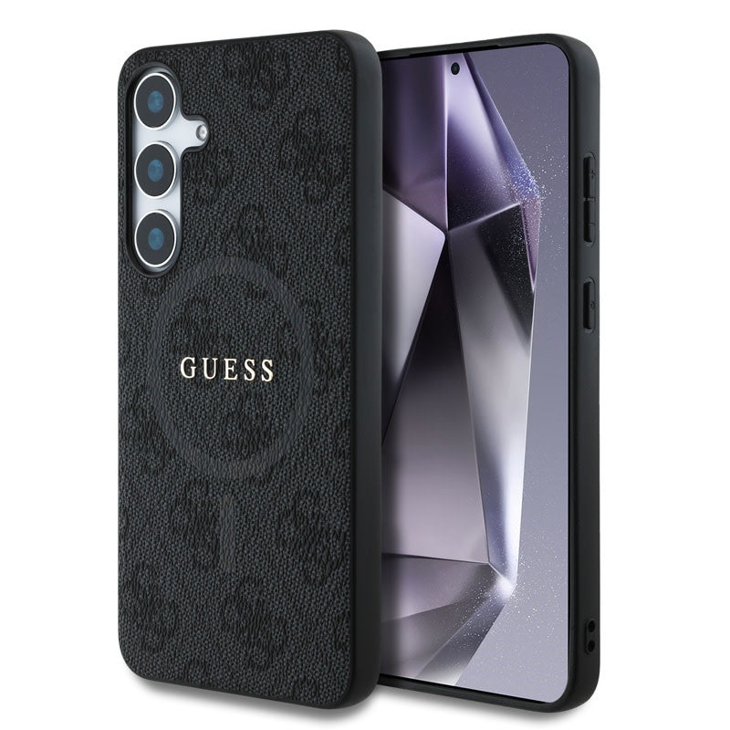 Guess Samsung Galaxy S25 Plus Backcover hoesje - 4G Colored Ring Classic Logo - MagSafe - Zwart-Hoesjes-Ilumina Benelux
