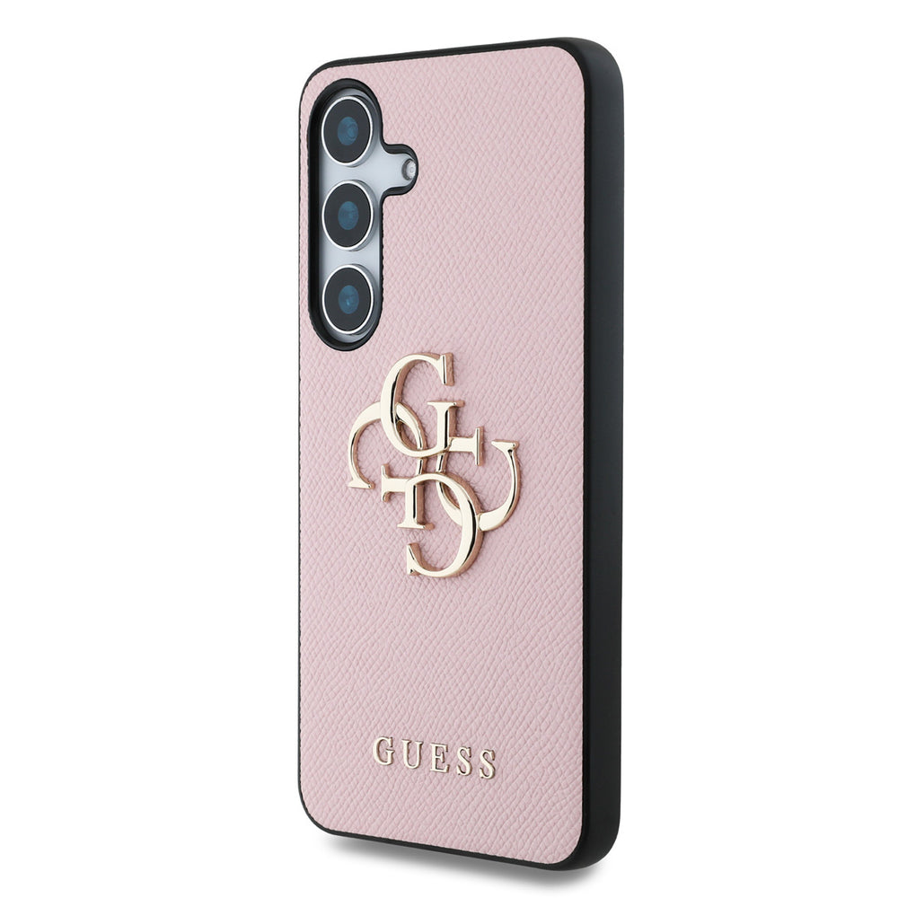Guess Samsung Galaxy S25 Plus Backcover hoesje - Grained - Big 4G Logo - Roze-Hoesjes-Ilumina Benelux