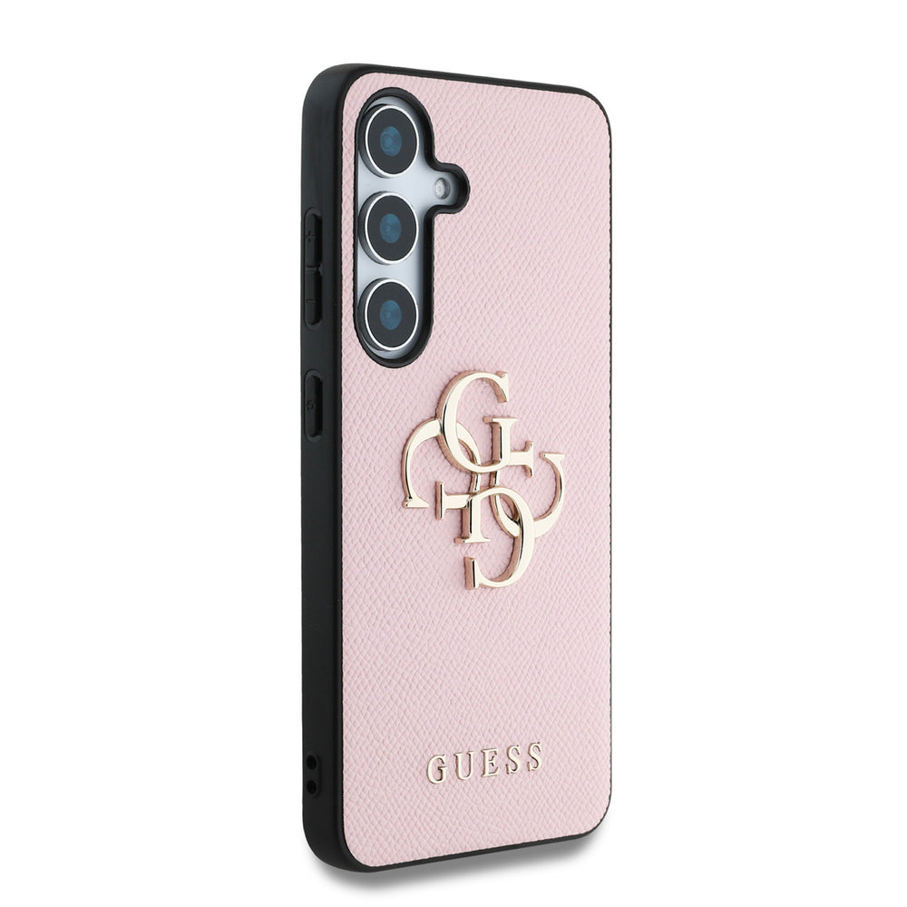 Guess Samsung Galaxy S25 Plus Backcover hoesje - Grained - Big 4G Logo - Roze-Hoesjes-Ilumina Benelux