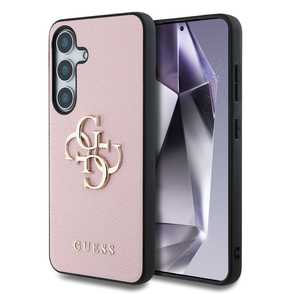 Guess Samsung Galaxy S25 Plus Backcover hoesje - Grained - Big 4G Logo - Roze-Hoesjes-Ilumina Benelux