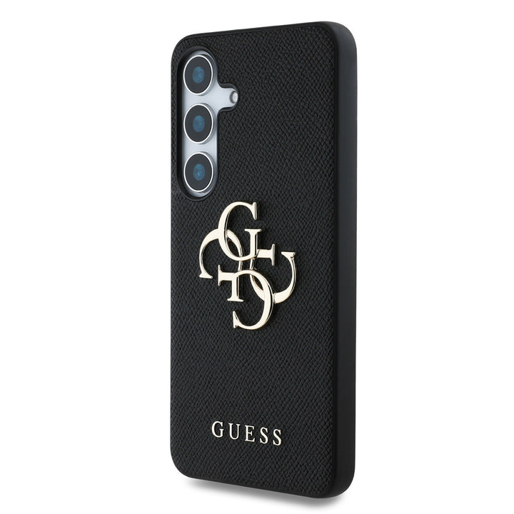 Guess Samsung Galaxy S25 Plus Backcover hoesje - Grained - Big 4G Logo - Zwart-Hoesjes-Ilumina Benelux