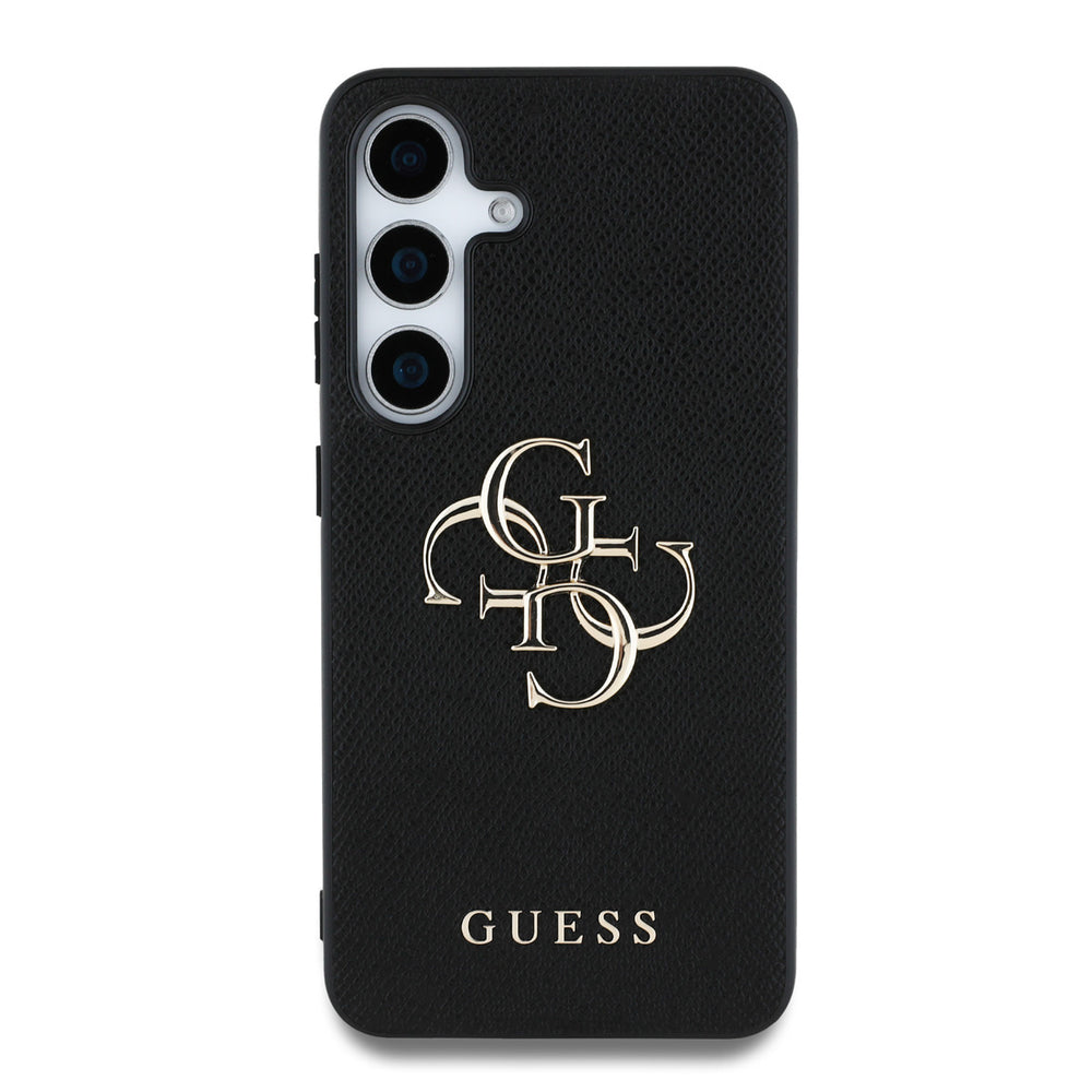 Guess Samsung Galaxy S25 Plus Backcover hoesje - Grained - Big 4G Logo - Zwart-Hoesjes-Ilumina Benelux