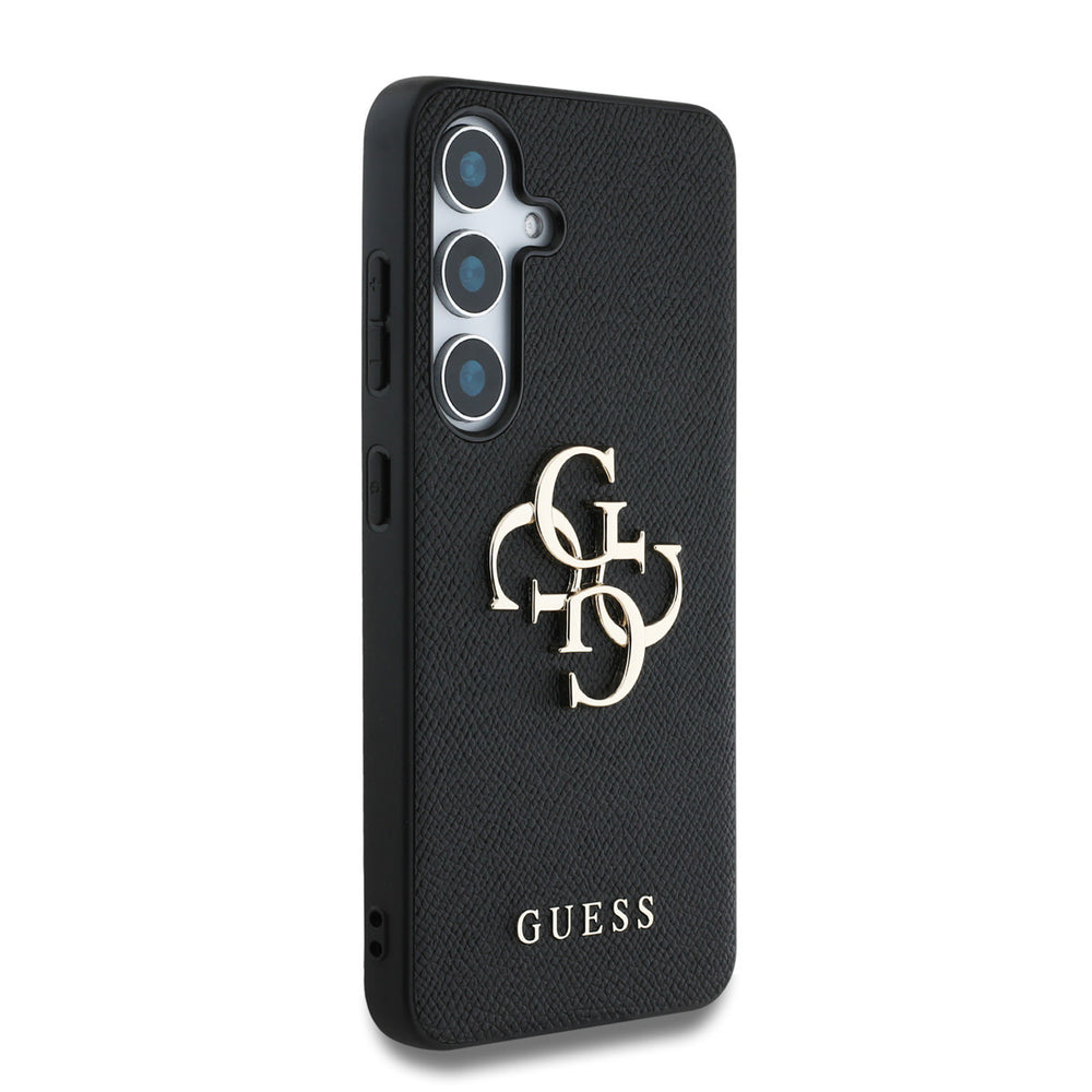 Guess Samsung Galaxy S25 Plus Backcover hoesje - Grained - Big 4G Logo - Zwart-Hoesjes-Ilumina Benelux
