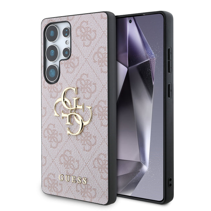 Guess Samsung Galaxy S25 Ultra Backcover hoesje - 4G PU Big Logo - Roze-Hoesjes-Ilumina Benelux