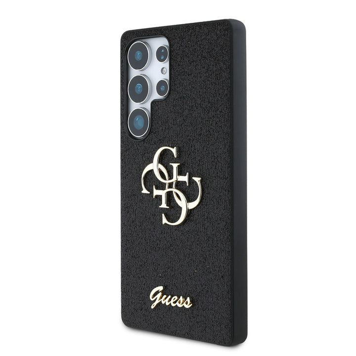 Guess Samsung Galaxy S25 Ultra Backcover hoesje - Fixed Glitter - Big 4G Metal Logo - Zwart-Hoesjes-Ilumina Benelux