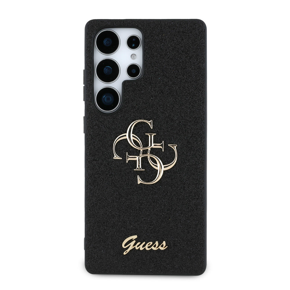 Guess Samsung Galaxy S25 Ultra Backcover hoesje - Fixed Glitter - Big 4G Metal Logo - Zwart-Hoesjes-Ilumina Benelux