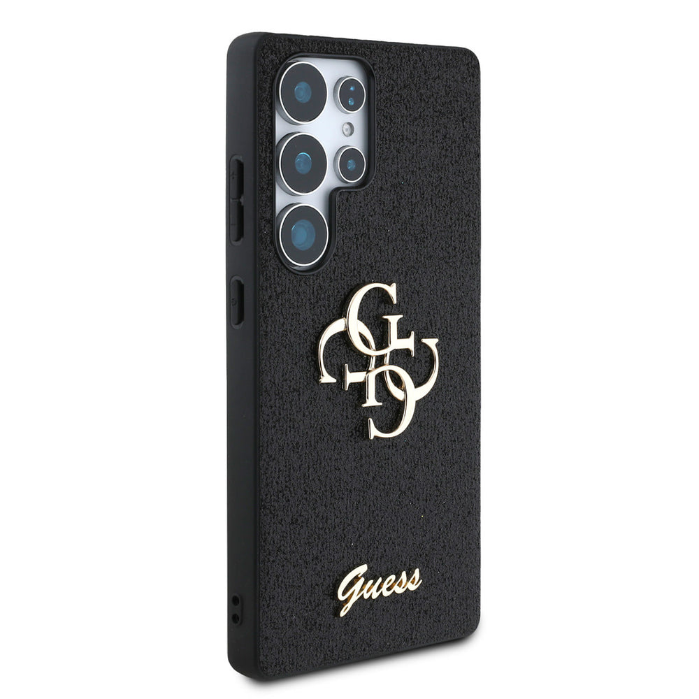 Guess Samsung Galaxy S25 Ultra Backcover hoesje - Fixed Glitter - Big 4G Metal Logo - Zwart-Hoesjes-Ilumina Benelux