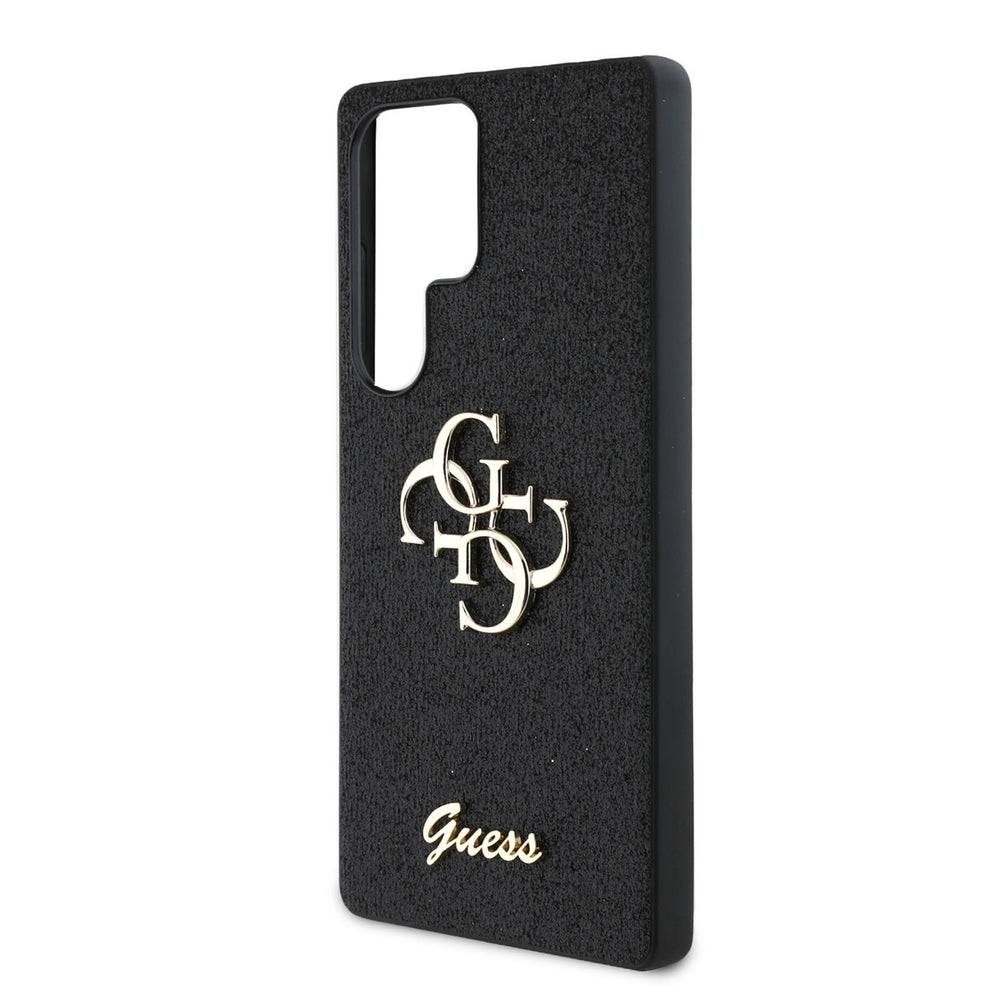 Guess Samsung Galaxy S25 Ultra Backcover hoesje - Fixed Glitter - Big 4G Metal Logo - Zwart-Hoesjes-Ilumina Benelux