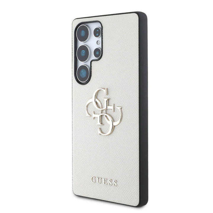 Guess Samsung Galaxy S25 Ultra Backcover hoesje - Grained - Big 4G Logo - Beige-Hoesjes-Ilumina Benelux