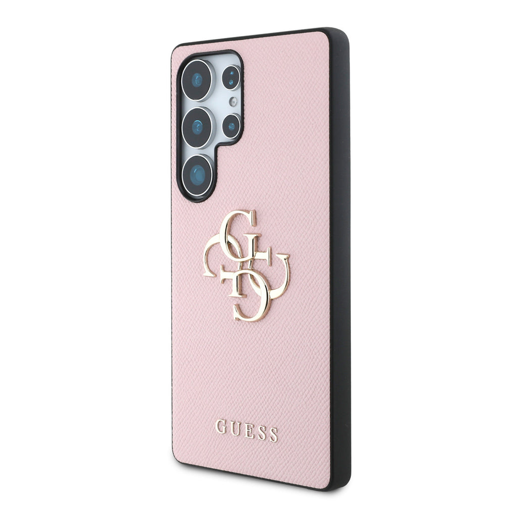 Guess Samsung Galaxy S25 Ultra Backcover hoesje - Grained - Big 4G Logo - Roze-Hoesjes-Ilumina Benelux