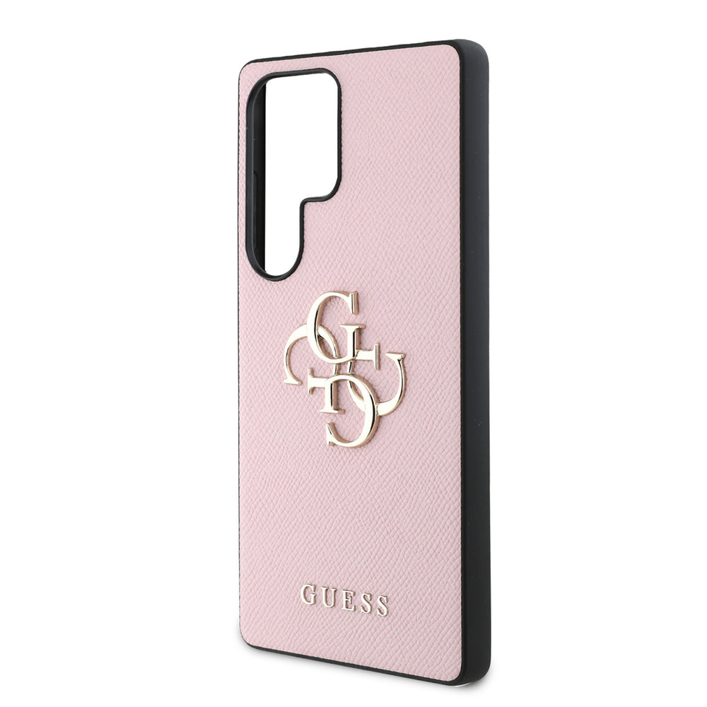 Guess Samsung Galaxy S25 Ultra Backcover hoesje - Grained - Big 4G Logo - Roze-Hoesjes-Ilumina Benelux