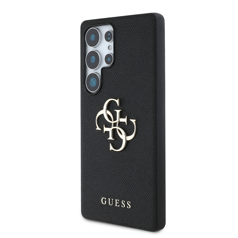 Guess Samsung Galaxy S25 Ultra Backcover hoesje - Grained - Big 4G Logo - Zwart-Hoesjes-Ilumina Benelux